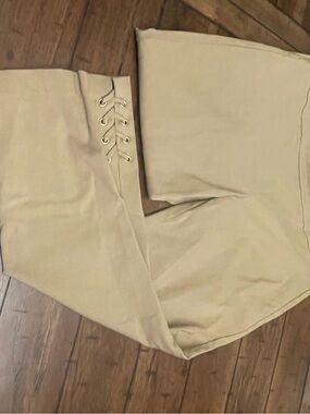 Zac & Rachel Lace-Up Waist Capris in Tan